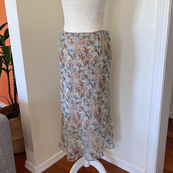 Vintage 90's Le Belle Floral Midi Skirt Size 11 - Picture 4 of 9